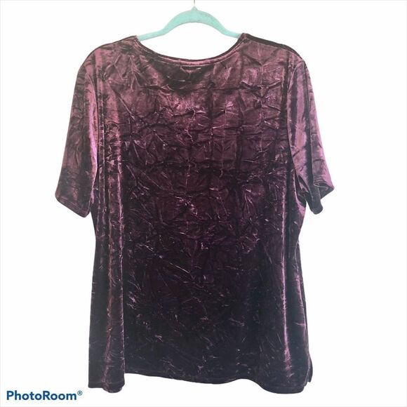 Chico’s Velvet Crushed Short Sleeve Top Size 3 - Picture 3 of 9